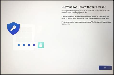 Requiring the use of Windows Hello for Business for 